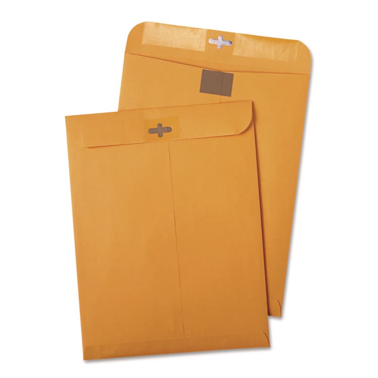 QUALITY PARK PRODUCTS Postage Saving ClearClasp Kraft Envelope, #97, Cheese Blade Flap, ClearClasp Closure, 10 x 13, Brown Kraft, 100/Box (QUA43768)