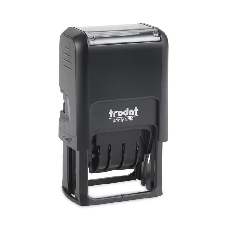 TRODAT Printy Economy 5-in-1 Date Stamp, Self Inking, 1.63" x 1", Blue/Red (USSE4754)