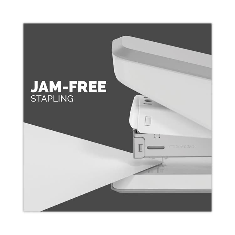 FELLOWES MFG. CO. LX840 EasyPress Half Strip Stapler with Antimicrobial Protection, 25-Sheet Capacity, White (FEL5011501) thumbnail 3