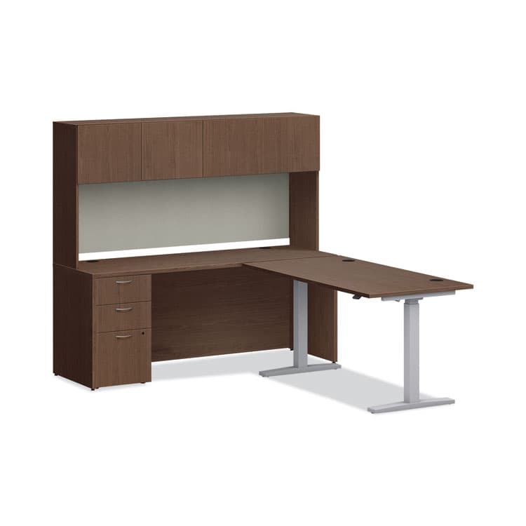 HON COMPANY Mod Desk Hutch, 3 Compartments, 72w x 14d x 39.75h, Sepia Walnut (HONLDH72LE1) thumbnail 2
