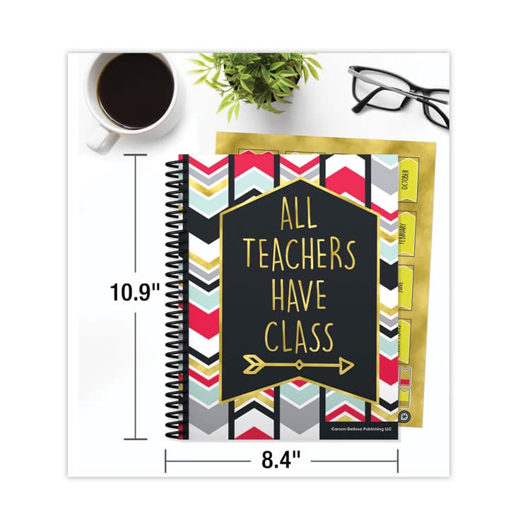 CARSON-DELLOSA EDUCATION Teachers Planner, Weekly/Monthly, 7 Classes, Chevron Artwork, Multicolor Cover, 11 x 8.5 Sheets, 12-Month (July to June) (CDP105001) thumbnail 4