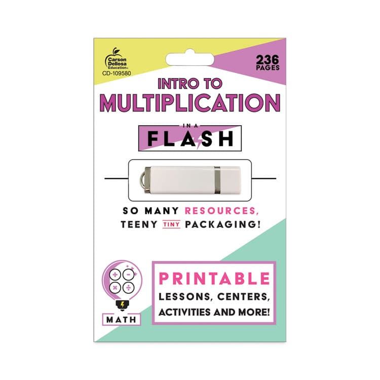 CARSON-DELLOSA EDUCATION In a Flash USB, Intro to Multiplication, Grades 2 to 4, 236 Pages (CDP109580)