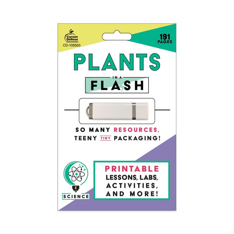 CARSON-DELLOSA EDUCATION In a Flash USB, Plants, Grades K to 3, 191 Pages (CDP109565)