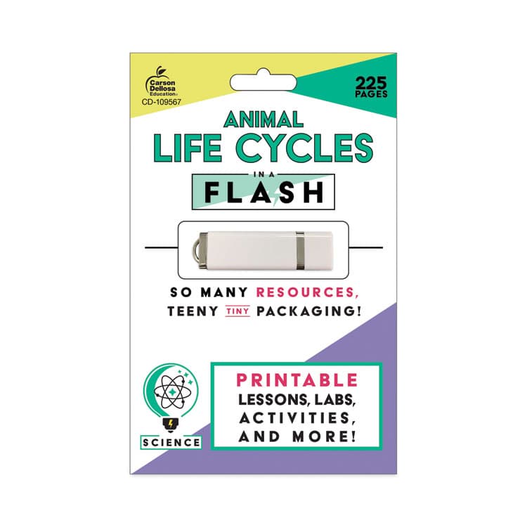 CARSON-DELLOSA EDUCATION In a Flash USB, Animal Lifestyles, Grades K to 3, 225 Pages (CDP109567)