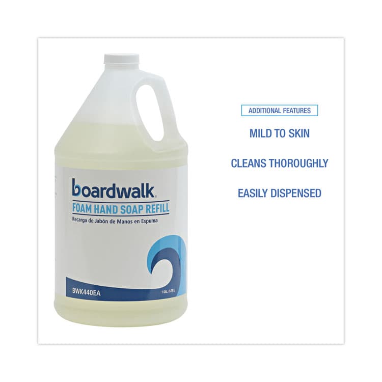 BOARDWALK Foaming Hand Soap Refill, Herbal Mint Scent, 1 gal, 4/Carton (BWK440CT) thumbnail 4
