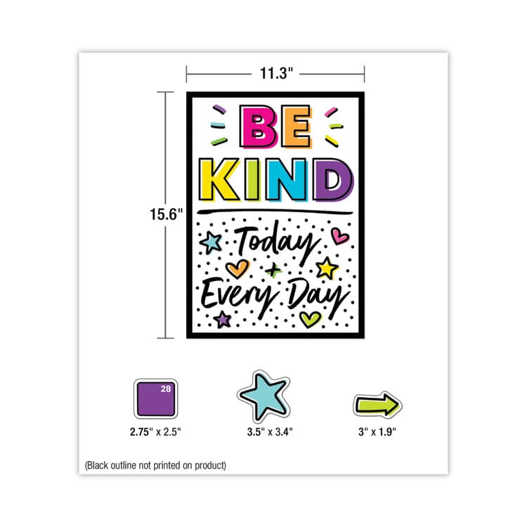 CARSON-DELLOSA EDUCATION Calendar Bulletin Board Sets, 129-Piece Set, Kind Vibes, 23" x 17", Multicolor (CDP110522) thumbnail 4