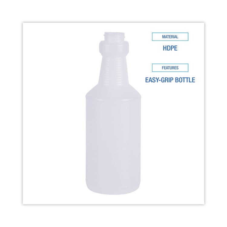 BOARDWALK Easy-Grip Plastic Spray Bottle, 16 oz, Clear, 24/Carton (BWK00016) thumbnail 2