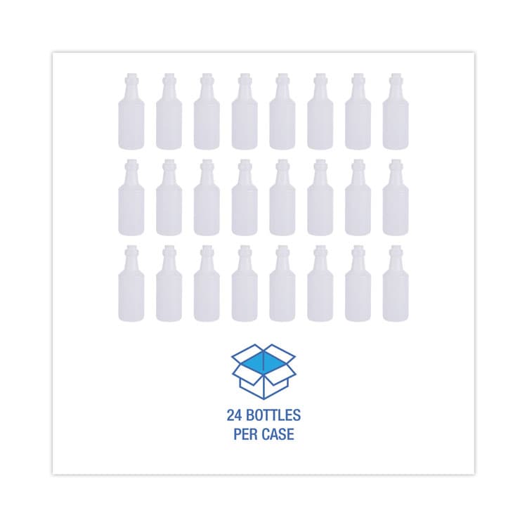 BOARDWALK Easy-Grip Plastic Spray Bottle, 16 oz, Clear, 24/Carton (BWK00016) thumbnail 3