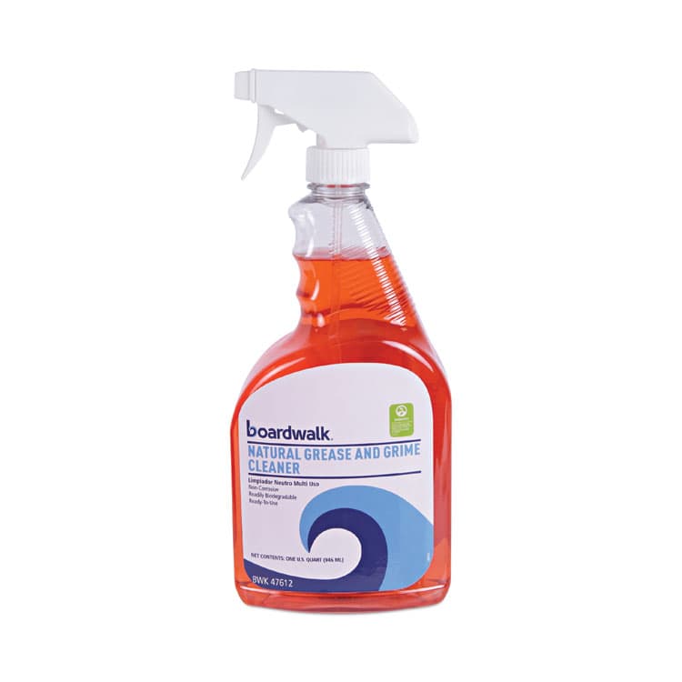 BOARDWALK Natural Grease and Grime Cleaner, Unscented, 32 oz Spray Bottle, 12/Carton (BWK47612) thumbnail 2