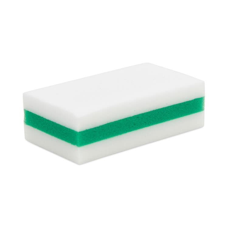 HOSPECO eXpunge Sponges, 4.75 x 2.5, 1.13" Thick, White/Green, 24/Carton (HOSX24PLUS) thumbnail 3