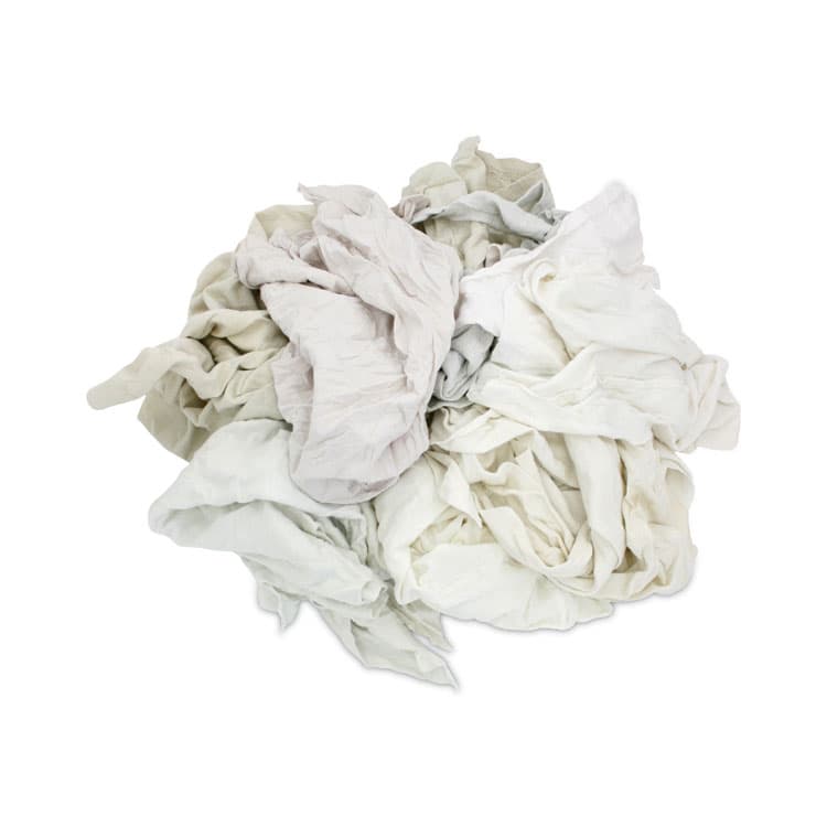 HOSPECO Reclaimed White Knit Rags, 25 lb/Carton (HOS34025)