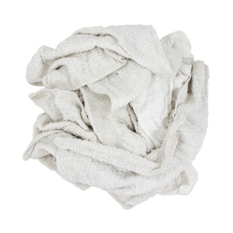 HOSPECO New White Economy Terry Rags, White, 10 lb/Carton (HOS53710)