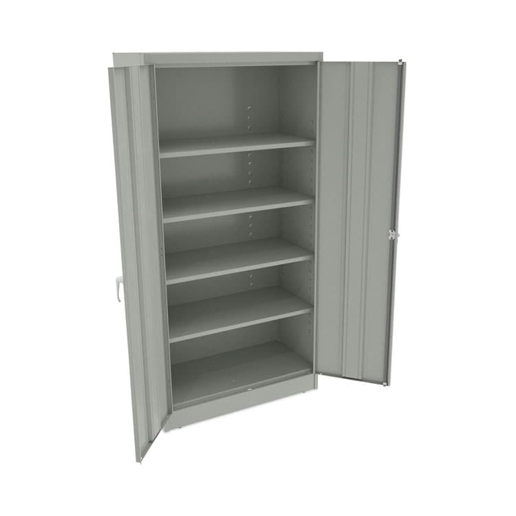 ALERA Assembled 72" High Heavy-Duty Welded Storage Cabinet, Four Adjustable Shelves, 36w x 18d, Light Gray (ALECM7218LG) thumbnail 4