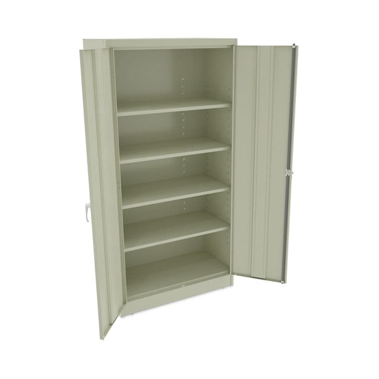 ALERA Assembled 72" High Heavy-Duty Welded Storage Cabinet, Four Adjustable Shelves, 36w x 18d, Putty (ALECM7218PY) thumbnail 4