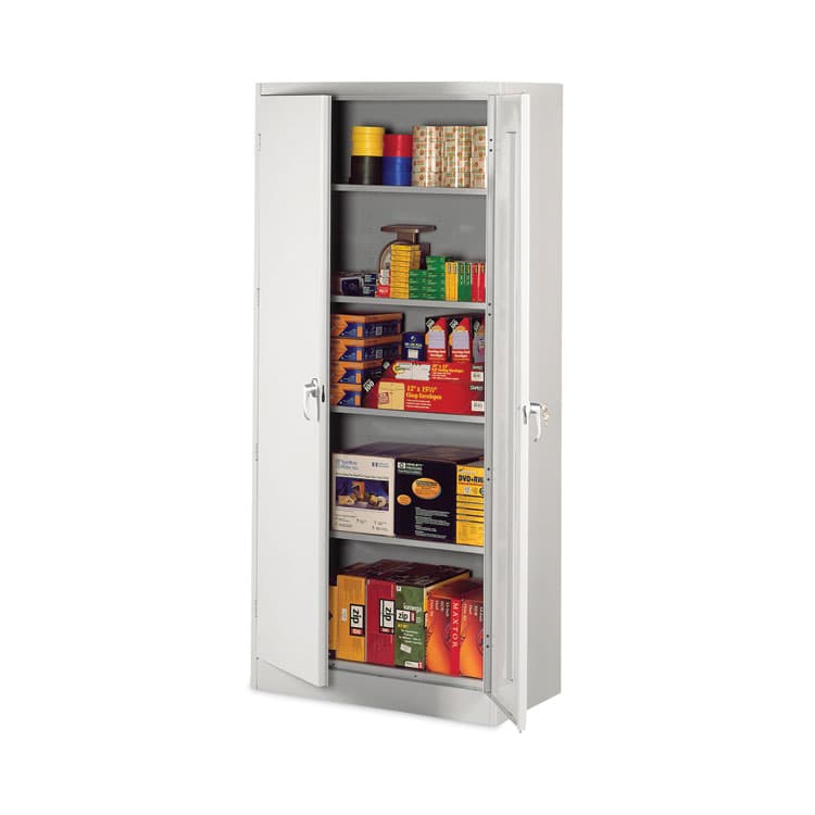 ALERA Assembled 78" High Heavy-Duty Welded Storage Cabinet, Four Adjustable Shelves, 36w x 24d, Light Gray (ALECM7824LG) thumbnail 4