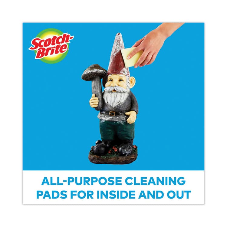 3M/COMMERCIAL TAPE DIV. Dobie All-Purpose Cleaning Pad, 3.15 x 4.95, 2.24" Thick, Yellow, 24/Carton (MMM56855) thumbnail 3