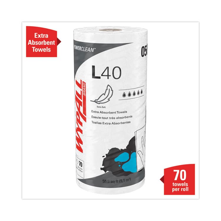 KIMBERLY CLARK L40 Towels, Small Roll, 10.4 x 11, White, 70/Roll, 24 Rolls/Carton (KCC05027) thumbnail 2