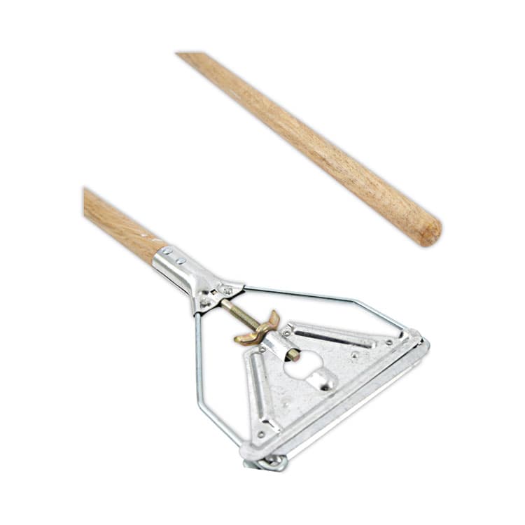 BOARDWALK Quick Change Metal Head Wooden Mop Handle, Junior, 54", Natural (BWK601) thumbnail 4