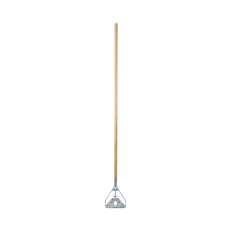 BOARDWALK Screw Clamp Metal Head Wooden Mop Handle, #20+, 62", Natural (BWK603)