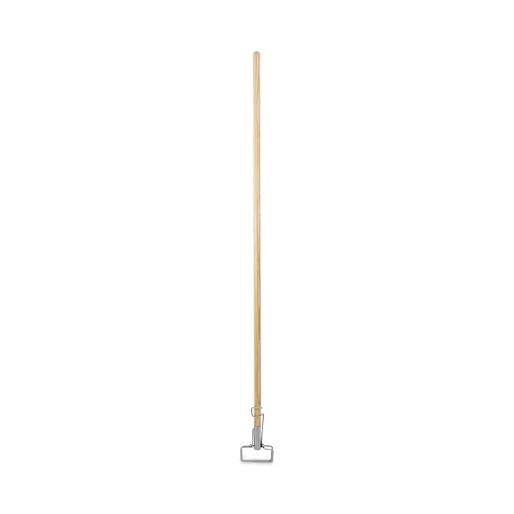 BOARDWALK Spring Grip Metal Head Mop Handle for Most Mop Heads, 60", Natural (BWK609)