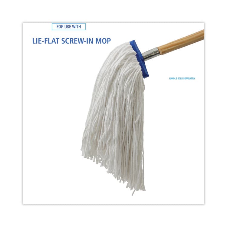 BOARDWALK Mop Head, Economical Lie-Flat Head, Rayon Fiber, 20 oz, White, 12/Carton (BWK720R) thumbnail 3