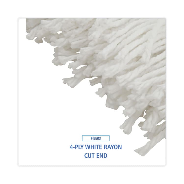 BOARDWALK Mop Head, Economical Lie-Flat Head, Rayon Fiber, 20 oz, White, 12/Carton (BWK720R) thumbnail 4