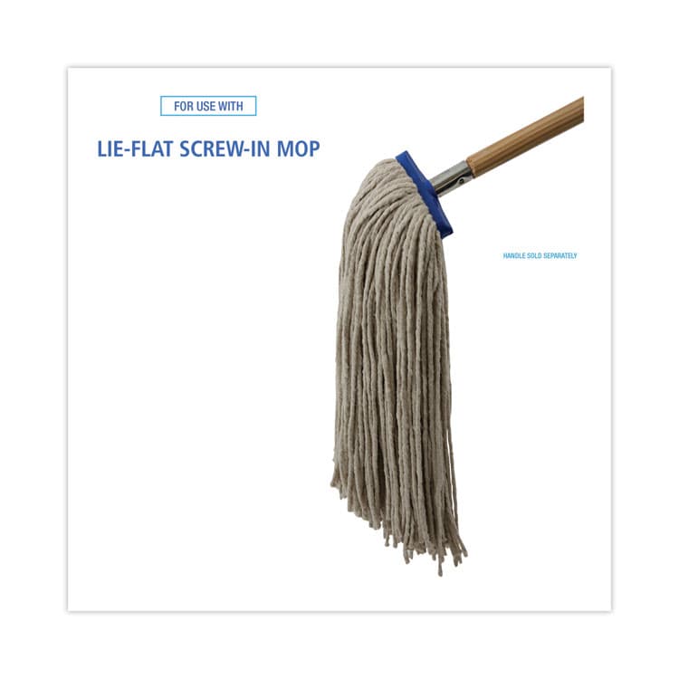 BOARDWALK Cut-End Lie-Flat Wet Mop Head, Cotton, 24 oz, White, 12/Carton (BWK724CCT) thumbnail 3