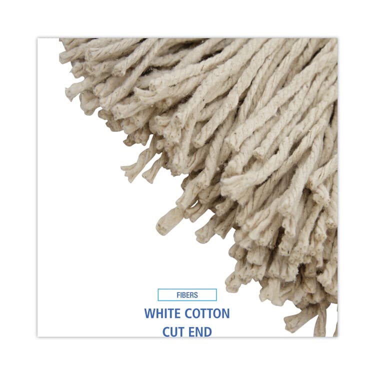 BOARDWALK Cut-End Lie-Flat Wet Mop Head, Cotton, 24 oz, White (BWK724CEA) thumbnail 4