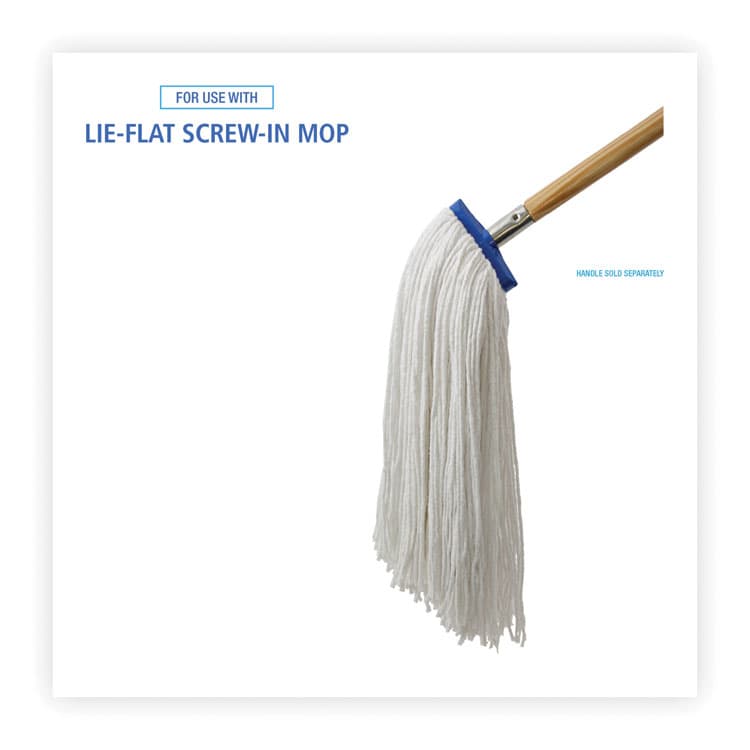 BOARDWALK Cut-End Lie-Flat Wet Mop Head, Rayon, 24 oz, White, 12/Carton (BWK724RCT) thumbnail 3