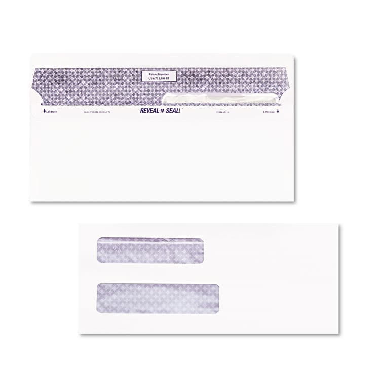 QUALITY PARK PRODUCTS Reveal-N-Seal Envelope, #8 5/8, Commercial Flap, Self-Adhesive Closure, 3.63 x 8.63, White, 500/Box (QUA67539) thumbnail 4