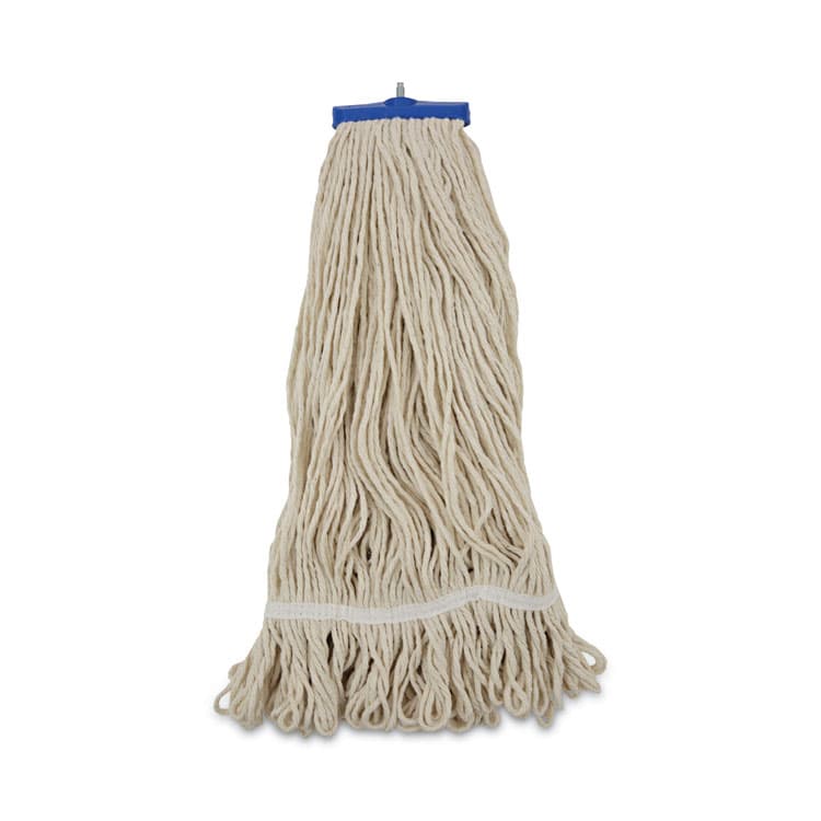 BOARDWALK Mop Head, Lie-Flat Head, Cotton Fiber, 24 oz, White, 12/Carton (BWK824C)