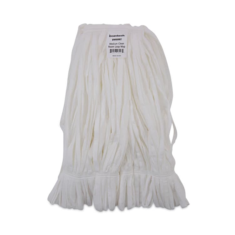 BOARDWALK Mop Head, Looped, Enviro Clean With Tailband, Cotton/Synthetic, Medium, White, 12/Carton (BWK8002)