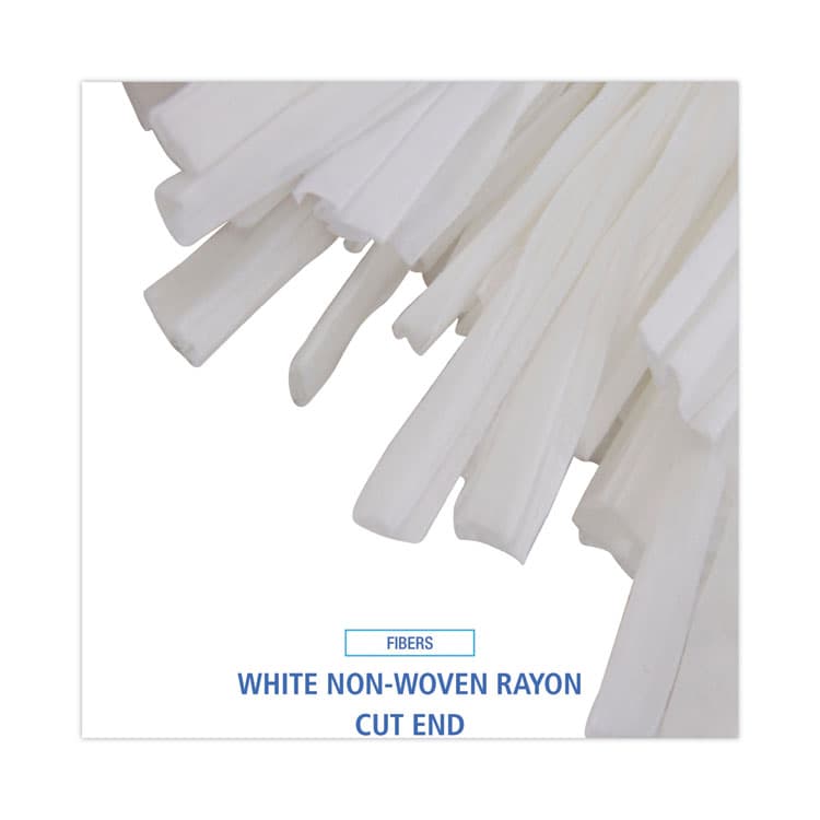 BOARDWALK Nonwoven Cut End Edge Mop, Rayon/Polyester, #20, White, 12/Carton (BWKBW2020) thumbnail 4