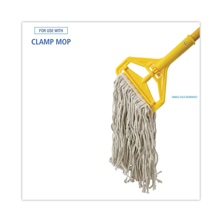BOARDWALK Mop Head, Cotton, Cut-End, White, 4-Ply, #16 Band, 12/Carton (BWKCM02016S) thumbnail 3