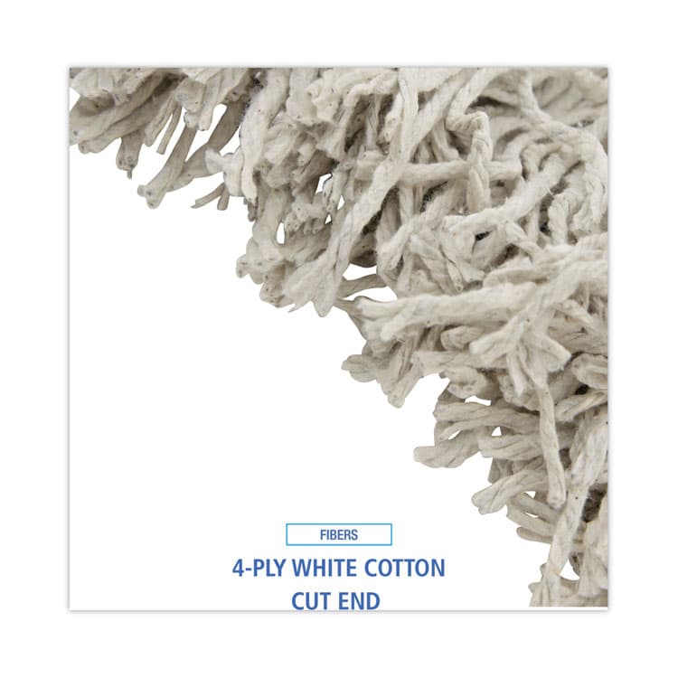 BOARDWALK Cotton Mop Head, Cut-End, #32, White, 12/Carton (BWKCM02032S) thumbnail 4