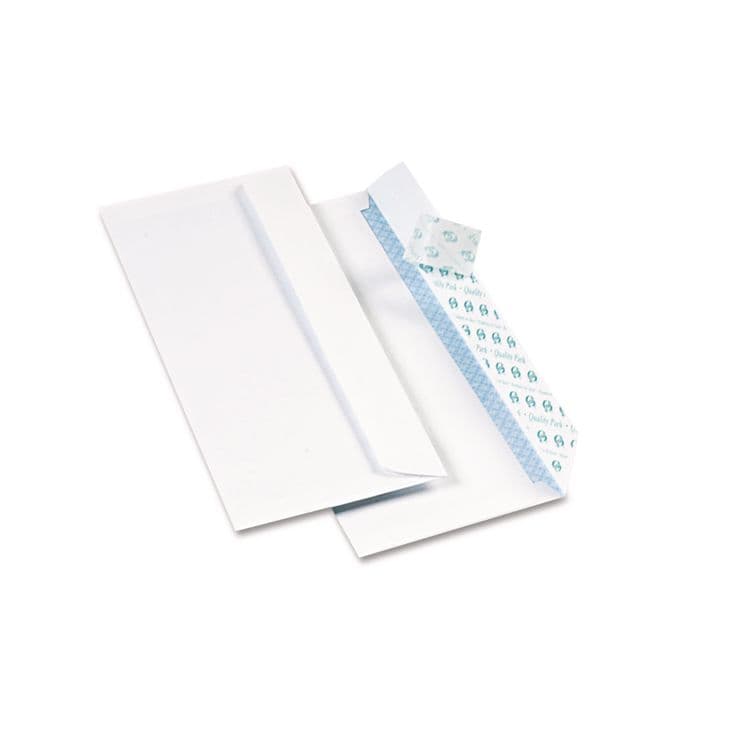 QUALITY PARK PRODUCTS Redi-Strip Security Tinted Envelope, #10, Commercial Flap, Redi-Strip Heat-Resistant Closure, 4.13 x 9.5, White, 500/Box (QUA69122)