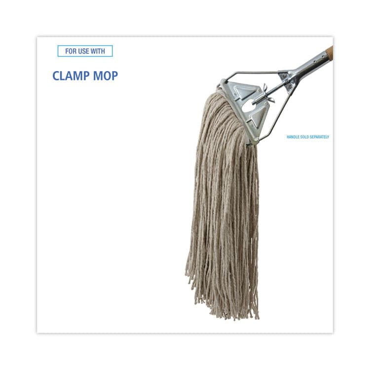BOARDWALK Mop Head, Cotton, Cut-End, White, 4-Ply, 32 oz, 12/Carton (BWKCM20032) thumbnail 3