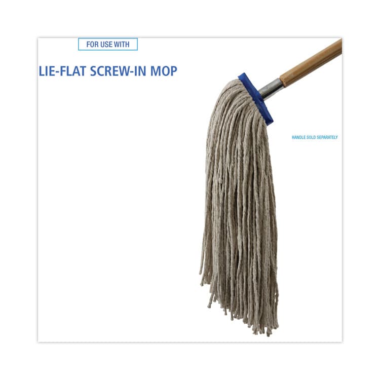 BOARDWALK Mop Head, Lie-Flat Head, Cotton Fiber, 24 oz., White, 12/Carton (BWKCM22024) thumbnail 3