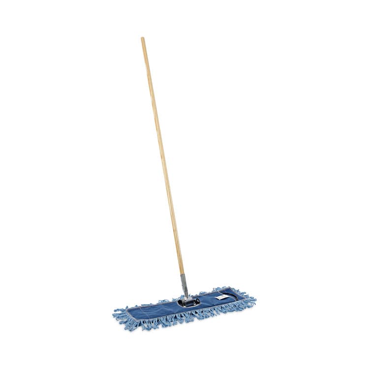 BOARDWALK Dry Mopping Kit, 24 x 5 Blue Synthetic Head, 60" Natural Wood/Metal Handle (BWKHL245BSPC)
