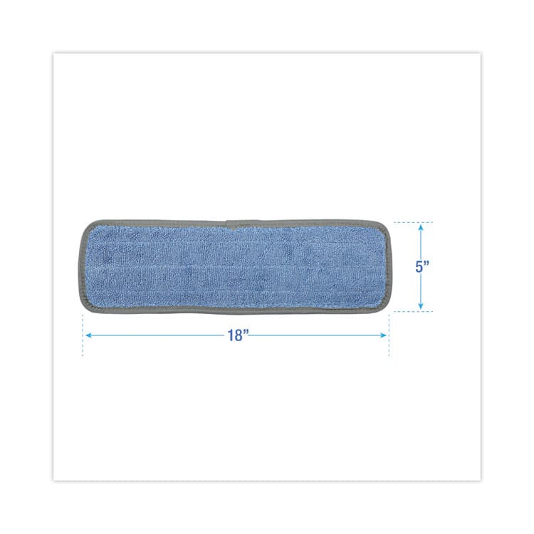 BOARDWALK Microfiber Wet Mop Head, Blue, 18 x 5, Split Microfiber, Hook and Loop Back, Dozen (BWKMFM185BCFDZ) thumbnail 2