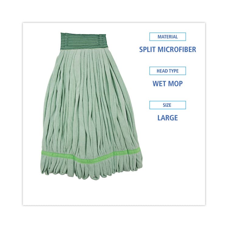 BOARDWALK Microfiber Looped-End Wet Mop Head, Large, Green, 12/Carton (BWKMWTLGCT) thumbnail 2