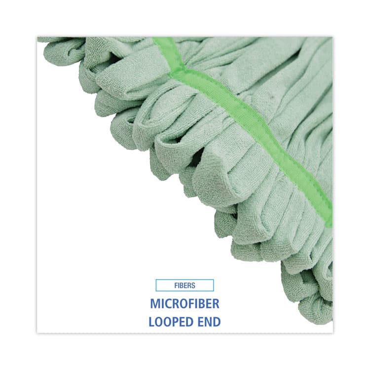 BOARDWALK Microfiber Looped-End Wet Mop Head, Large, Green, 12/Carton (BWKMWTLGCT) thumbnail 4