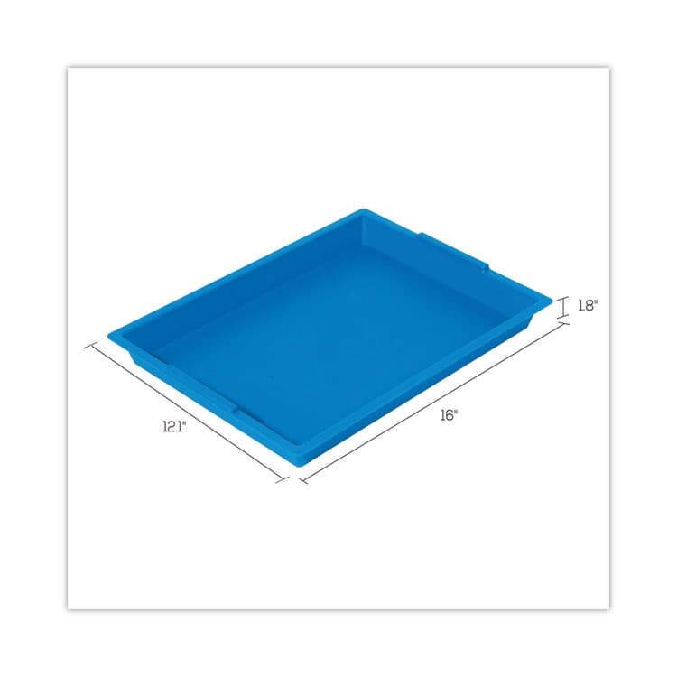 DEFLECTO CORPORATION Little Artist Antimicrobial Finger Paint Tray, 16 x 1.8 x 12, Blue (DEF39507BLU) thumbnail 4