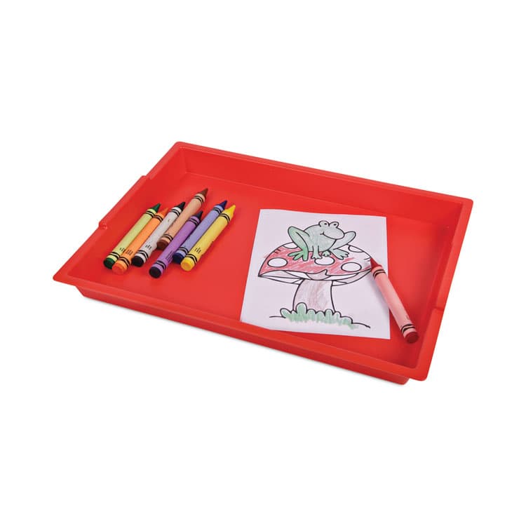 DEFLECTO CORPORATION Little Artist Antimicrobial Finger Paint Tray, 16 x 1.8 x 12, Red (DEF39507RED) thumbnail 3