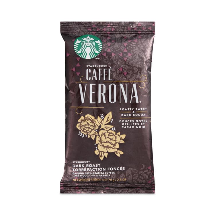 STARBUCKS COFFEE COMPANY Coffee, Caffe Verona, 2.5 oz Packet, 72/Carton (SBK11018192CT)