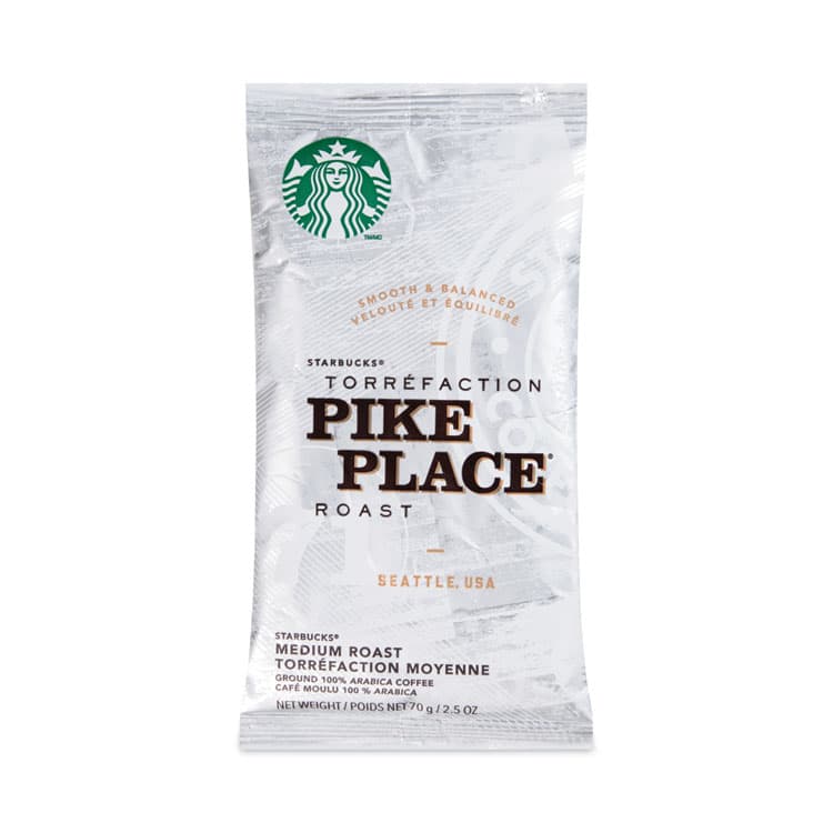 STARBUCKS COFFEE COMPANY Coffee, Pike Place, 2.5 oz Packet, 72/Carton (SBK11018197CT)