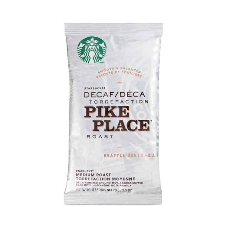STARBUCKS COFFEE COMPANY Coffee, Pike Place Decaf, 2.5 oz Packet, 72/Carton (SBK11023061CT)