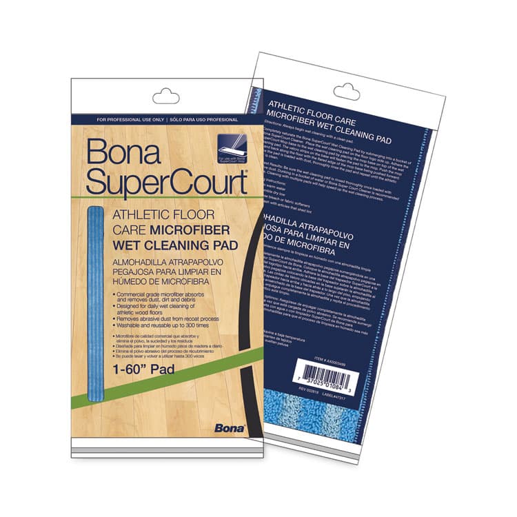 BONA US SuperCourt Athletic Floor Care Microfiber Wet Tacking Pad, 60", Light/Dark Blue (BNAAX0003499) thumbnail 2