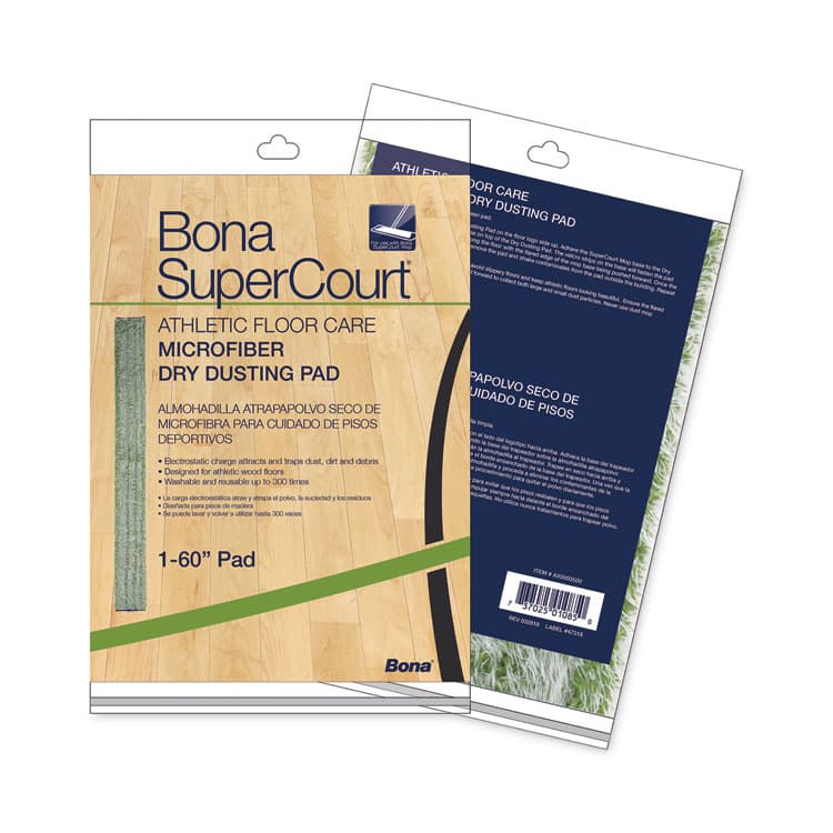 BONA US SuperCourt Athletic Floor Care Microfiber Dusting Pad, 60", Green (BNAAX0003500) thumbnail 2
