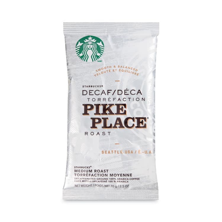 STARBUCKS COFFEE COMPANY Coffee, Pike Place Decaf, 2.5 oz Packet, 18/Box (SBK11023061)
